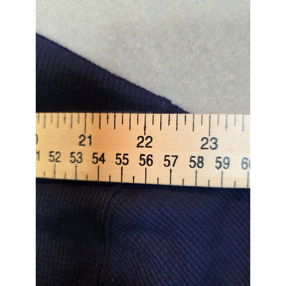 Wild Fable Navy Blue Waffle Knit Raw Hem Cropped Thermal Top XL - Picture 4 of 8